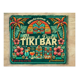 Glanzend Tiki Bar-Poster Perfect Poster