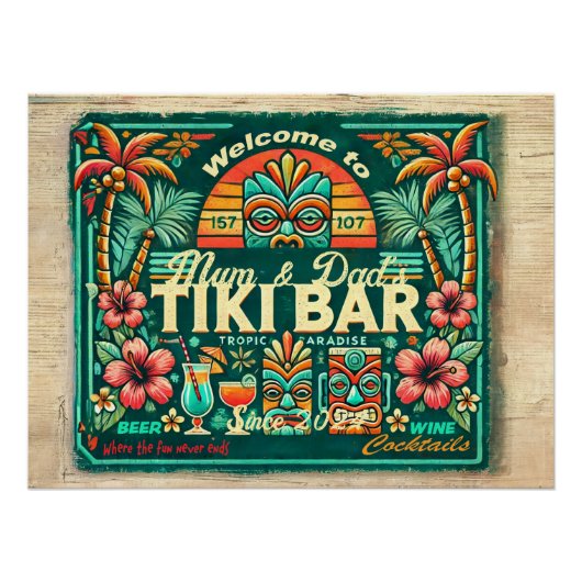 Glanzend Tiki Bar-Poster Perfect Poster (Voorkant)