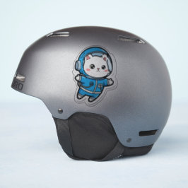Glanzend Transparant -Cute Astronaut Kat 4x4 Sticker