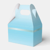Glanzend Turquoise Lint & Lint Huis Verwarming Bedankdoosjes (Achterkant)