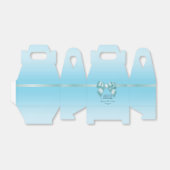 Glanzend Turquoise Lint & Lint Huis Verwarming Bedankdoosjes (Uitgevouwen)