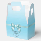 Glanzend Turquoise Lint & Lint Huis Verwarming Bedankdoosjes (Geopend)
