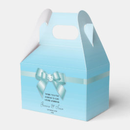 Glanzend Turquoise Lint & Lint Huis Verwarming Bedankdoosjes