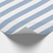 Glanzend Verpakkend Document Blauw & Witte Streep Cadeaupapier (Hoek)