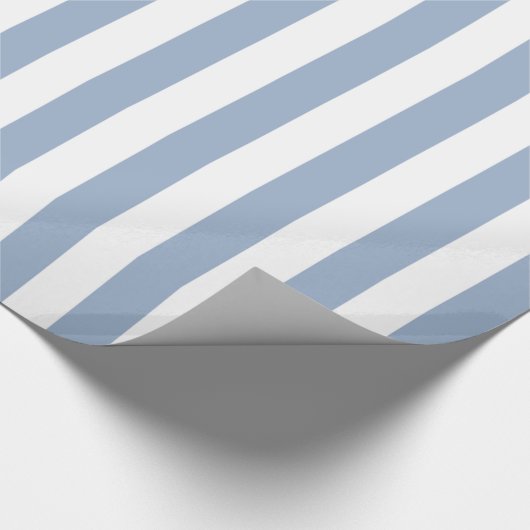 Glanzend Verpakkend Document Blauw & Witte Streep Cadeaupapier (Hoek)