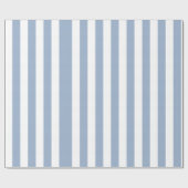 Glanzend Verpakkend Document Blauw & Witte Streep Cadeaupapier (Vlak)