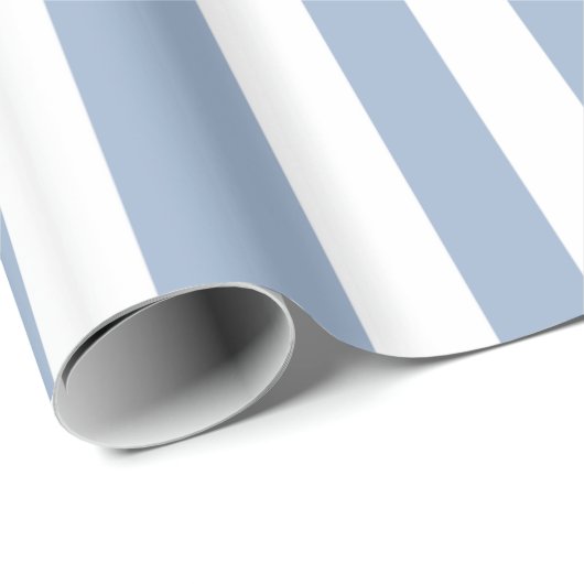 Glanzend Verpakkend Document Blauw & Witte Streep Cadeaupapier (Rol Hoek)