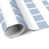 Glanzend Verpakkend Document Blauw & Witte Streep Cadeaupapier (Rol Hoek)