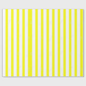 Glanzend Verpakkend Document Gele & Witte Streep Cadeaupapier (Vlak)