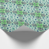 Glanzend Verpakkend document groen geometrisch Cadeaupapier (Hoek)