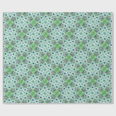 Glanzend Verpakkend document groen geometrisch Cadeaupapier (Vlak)