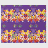 Glanzend Verpakkend Document Paarse Clown Cadeaupapier (Vlak)