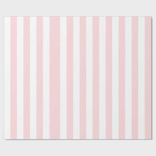Glanzend Verpakkend Document Roze & Witte Streep Cadeaupapier (Vlak)