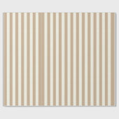 Glanzend Verpakkingsdocument Beige & Taupe Streep Cadeaupapier (Vlak)