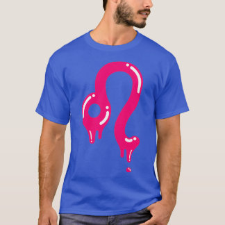 Glanzend Vloeibaar Roze Zodiac Horoscope Sign Leo T-shirt