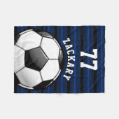 Glanzend Voetbal blauw Fleece Deken (Voorkant (Horizontaal))
