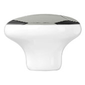 Glanzend Voetbal/Futbol Zwart + Wit Sportief Keramische Knop (Zijkant)