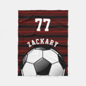 Glanzend Voetbal Rood Fleece Deken (Voorkant)