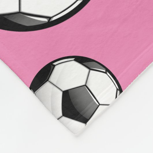 Glanzend Voetbal Roze Fleece Deken (Hoek)