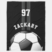 Glanzend Voetbal zwart Fleece Deken (Voorkant)