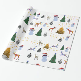 Glanzend winterfeest inpakpapier, 76 cm x 1,8 m cadeaupapier