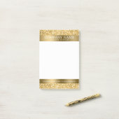 Glanzend wit en goud glitter post-it® notes (Op bureau)