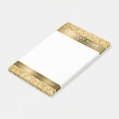 Glanzend wit en goud glitter post-it® notes (Schuin)