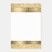 Glanzend wit en goud glitter post-it® notes (Voorkant)