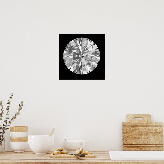 Glanzend witte diamant - poster (Keuken)