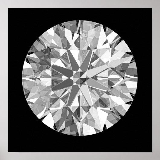 Glanzend witte diamant - poster (Voorkant)