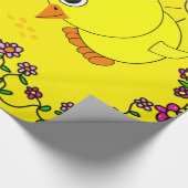 Glanzend wrappend papier, geelkip, zonnebloem cadeaupapier (Hoek)