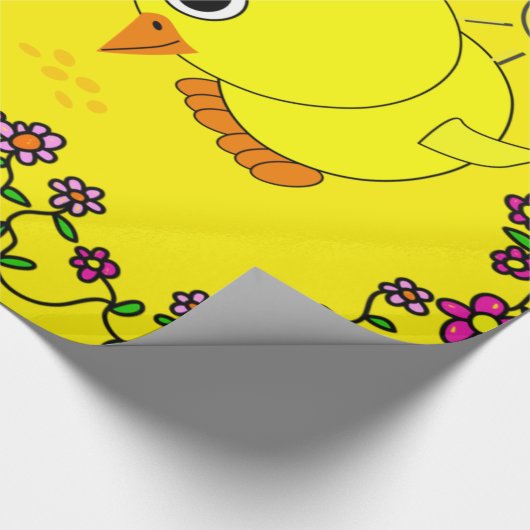 Glanzend wrappend papier, geelkip, zonnebloem cadeaupapier (Hoek)