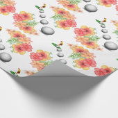 Glanzend wrappend papier, Golf Balls Golfer Floral Cadeaupapier (Hoek)