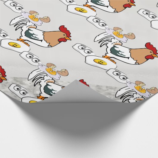 Glanzend wrappend papier, grijze zilverkippen Eier Cadeaupapier (Hoek)