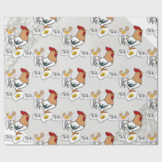 Glanzend wrappend papier, grijze zilverkippen Eier Cadeaupapier (Vlak)