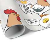 Glanzend wrappend papier, grijze zilverkippen Eier Cadeaupapier (Rol Hoek)