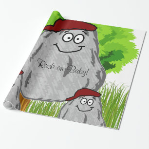 Glanzend wrappend papier, Rocks Rock op Baby! Cadeaupapier