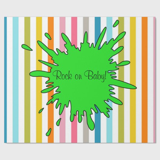 Glanzend wrappend papier, Rocks Rock op Baby! stre Cadeaupapier (Vlak)