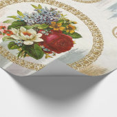 Glanzend wrappend papier Victoriaans Floral (Hoek)