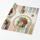 Glanzend wrappend papier Victoriaans Floral (Uitgerold)
