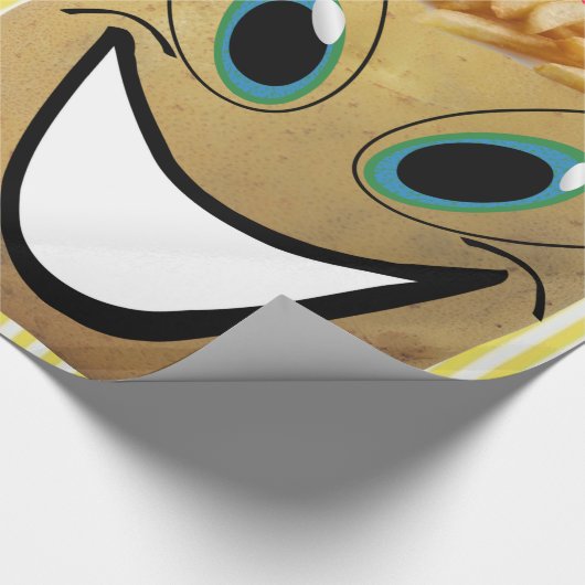 Glanzend wrapppapier, Aardappelvet stripe Cadeaupapier (Hoek)