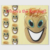 Glanzend wrapppapier, Aardappelvet stripe Cadeaupapier (Vlak)