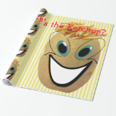 Glanzend wrapppapier, Aardappelvet stripe Cadeaupapier (Uitgerold)