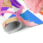 Glanzend wrapppapier, aardbeienijs cadeaupapier (Rol Hoek)