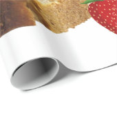 Glanzend wrapppapier, aardbeistoomstraaltje cadeaupapier (Rol Hoek)