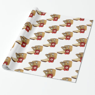Glanzend wrapppapier, aardbeistoomstraaltje cadeaupapier