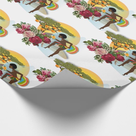 Glanzend wrapppapier, Afrikaanse vrouwen Cadeaupapier (Hoek)