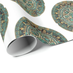 Glanzend wrapppapier, Aztec Cadeaupapier