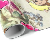 Glanzend wrapppapier, banaankalkoenen cadeaupapier (Rol Hoek)