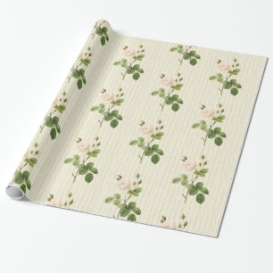 Glanzend wrapppapier, beige Rozen Floral Cadeaupapier